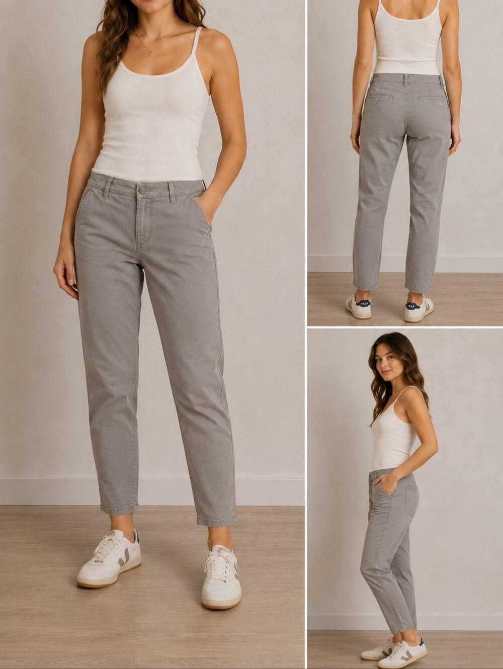🩶 “New York” Gray Khaki Pants – Size 4 – by Abercrombie & Fitch